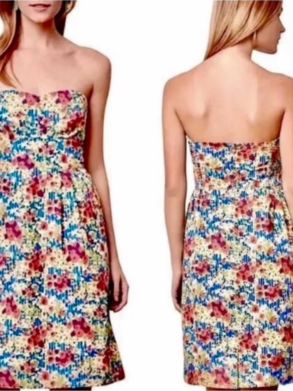 Beautiful girls from savoy Floral Strapless Fit-and-Flare Dress